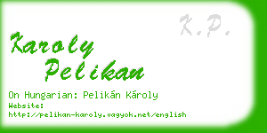 karoly pelikan business card