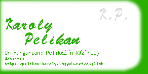 karoly pelikan business card